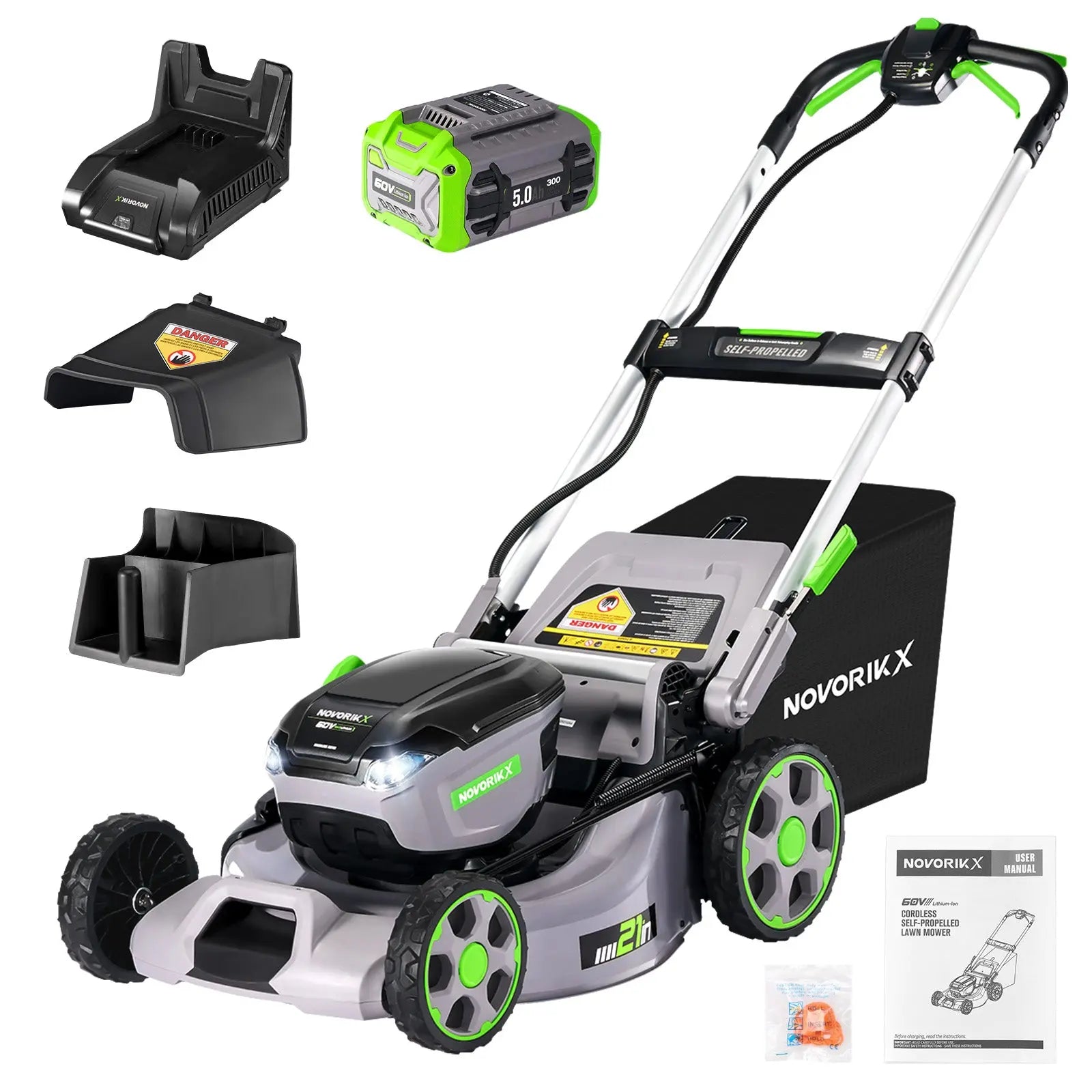21-Inch 60V Cordless Lawn Mower - NovorikX