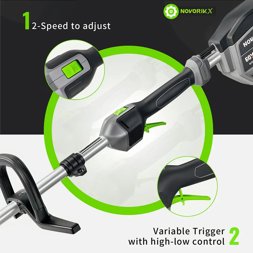 17-Inch 60V Cordless Electric String Trimmer - NovorikX